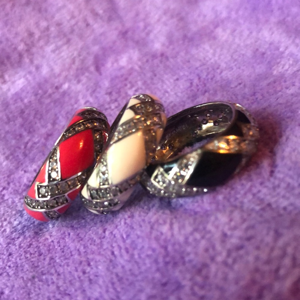 Three enameled rings.